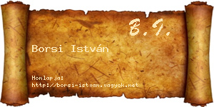 Borsi István névjegykártya