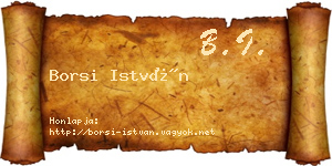 Borsi István névjegykártya